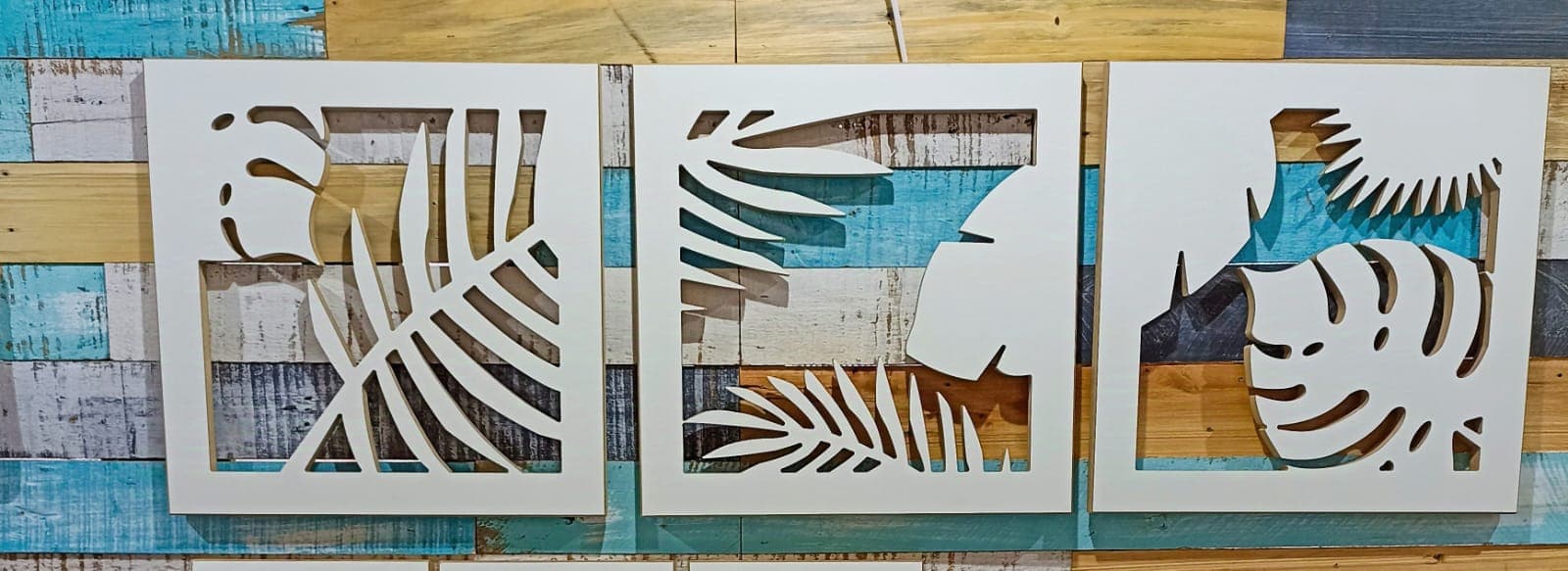 Tríptico Hojas (120cm X 40 cm)